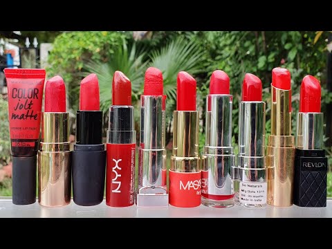 10 Red lipstick lipSwatches for festivals weddings &  WINTERS | lipstick for indian skin tone | RARA Video