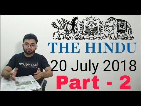 20  JULY 2018 - 2 The Hindu Newspaper Analysis in Hindi (हिंदी में) - News for Current Affairs