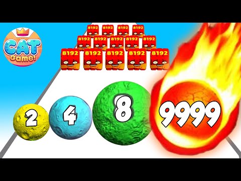 Satisfying Mobile Games: Merge Meteor 3D x Ball Master 2048 Shooter - 123456789 LEVEL UP Gameplay