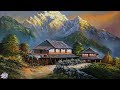 Nepali Village Landscape Painting | Beautiful Painting | Nature Painting | Scenery Painting | Art