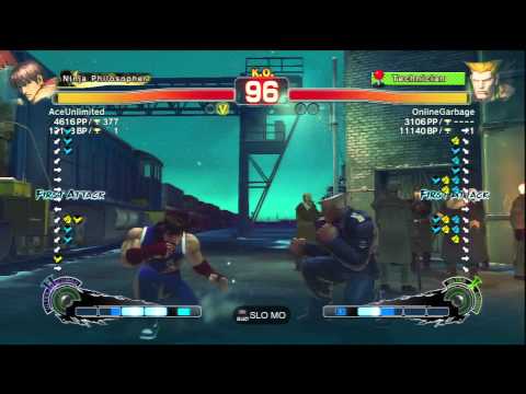 AceUnlimited (Guy) Vs OnlineGarbage (Guile) SSF4 AE Ranked Matches - PSN