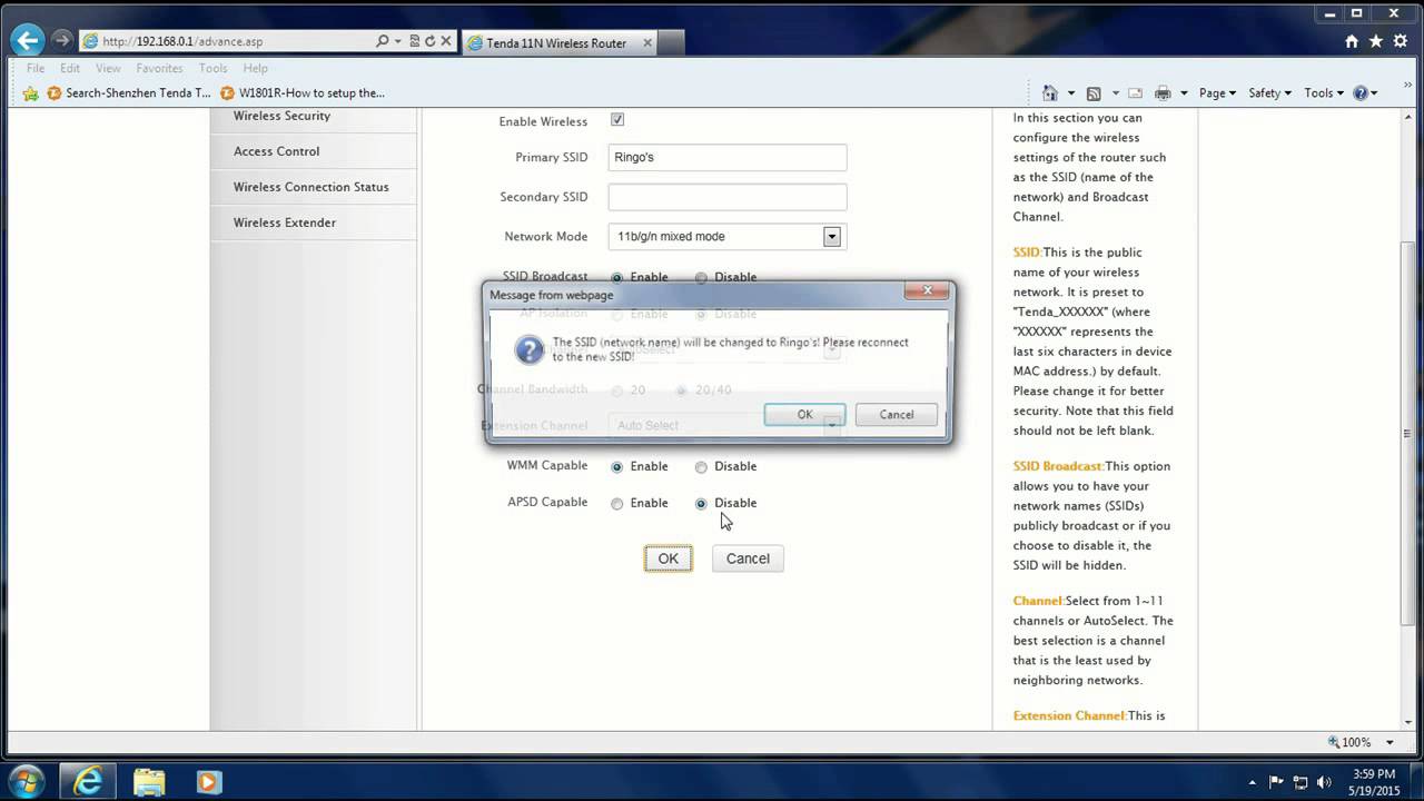 How to Change the SSID and Password on the Tenda N301