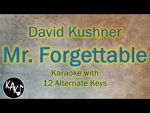 Mr. Forgettable Karaoke - David Kushner Instrumental Lower Higher Female Original Key