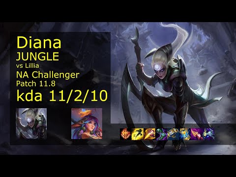 Diana Jungle vs Lillia - NA Challenger 11/2/10 Patch 11.8 Gameplay
