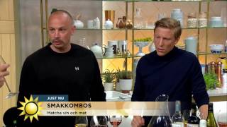 Petter och Alf Tumble bjuder på supergoda mat- och vinkombinationer - Nyhetsmorgon (TV4)