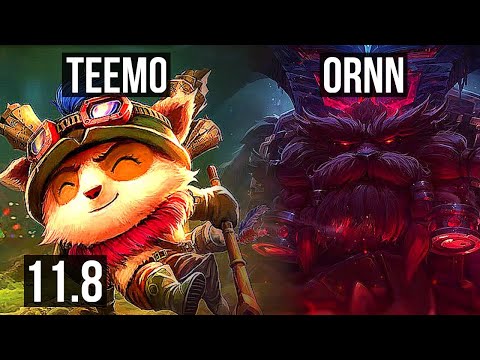 TEEMO vs ORNN (TOP) | Rank 3 Teemo, 700+ games, 1.3M mastery, 4/2/9 | EUW Grandmaster | v11.8