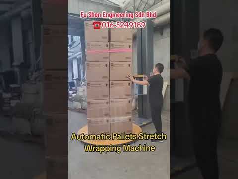FUSHEN....Demo of using Automatic Pallet Stretch Wrapping Machine...