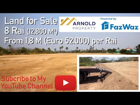 8 Rai Land for Sale in Pranburi - THB 1,8 M per Rai