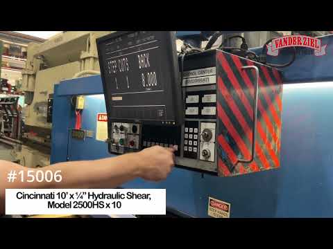 Cincinnati 10’ x ¼” Hydraulic Shear, Model 2500HS x 10 - Gallery Thumbnail 13