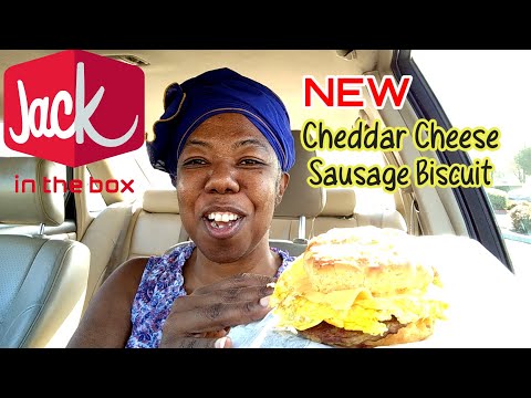NEW Jack in the Box CHEDDAR CHEESE SAUSAGE BISCUIT Sandwich Review