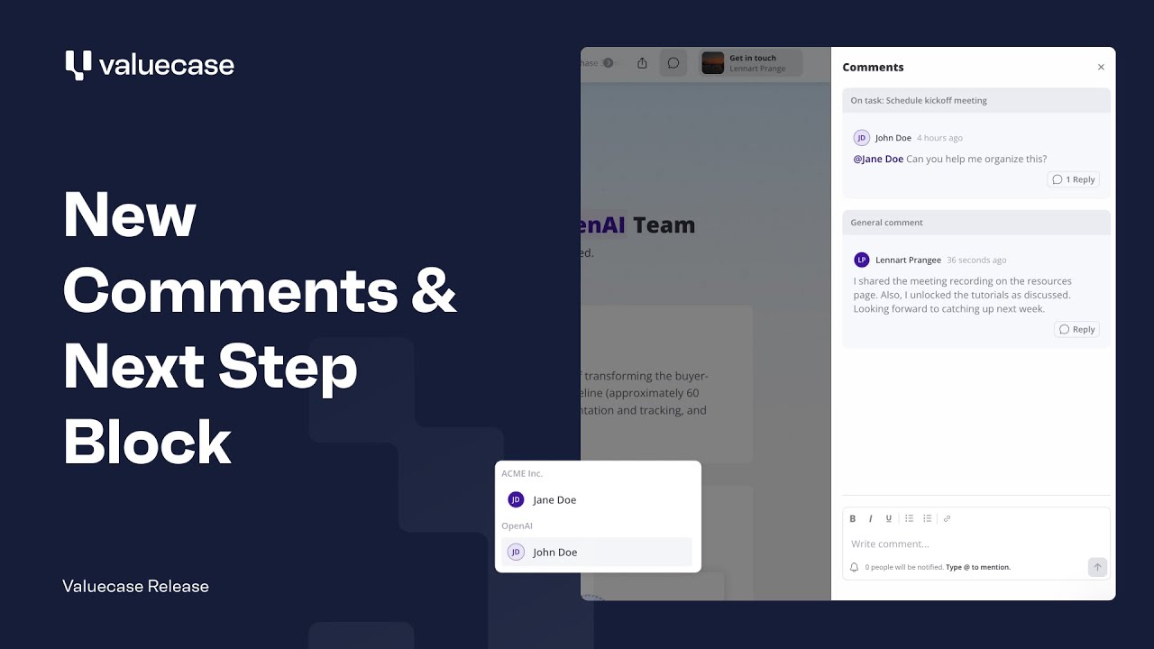 NEW! Comments Sidebar, Next Step Block & HubSpot Updates