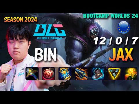 BLG Bin JAX vs GNAR Top - Patch 14.21 EUW Ranked WORLDS 2024 Bootcamp | lolrec