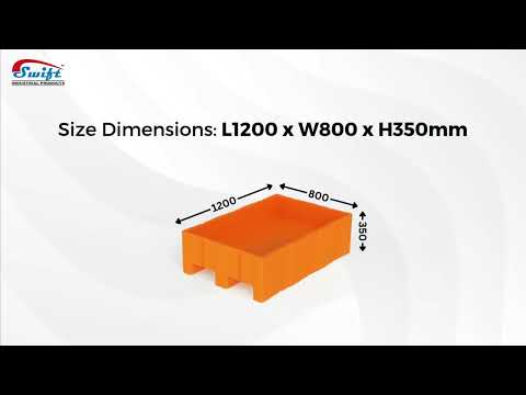 Blue 350mm Plastic Crate Pallet OD _L1200 x W800 x H350 mm