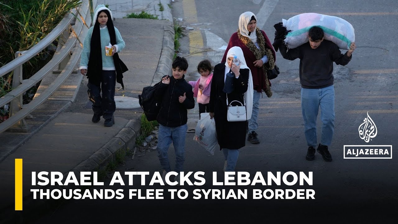 Thousands of civilians flee towards Syrian border as Israeli strikes on Lebanon escalates