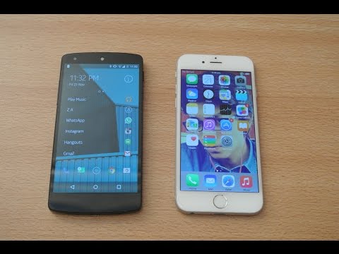 iPhone 6 iOS 8.1 vs Nexus 5 Android 5.0 Lollipop - Review HD