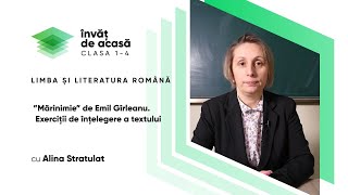 "Mărinimie de Emil Gîrleanu Exerciții de înțelegere a textului"