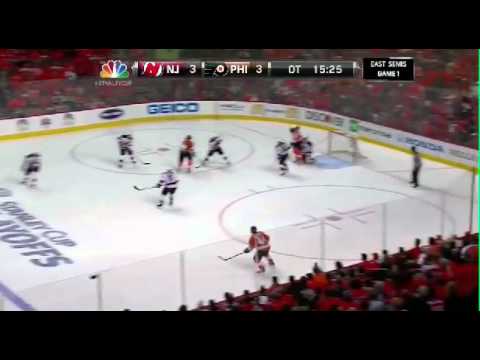 Daniel Briere Game 1 OT Winnner in OT:New Jersey Devils @ Philadelphia Flyers 4/29/12