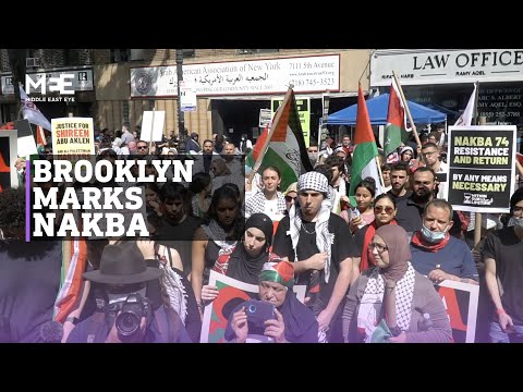 Thousands march through Brooklyn to mark Nakba, the 1948 Palestinian catastrophe.