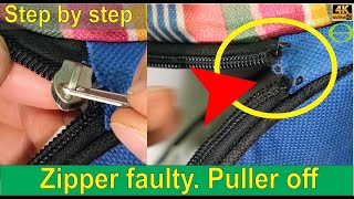 How to fix a faulty zipper. Puller has come off and tape unravelling.