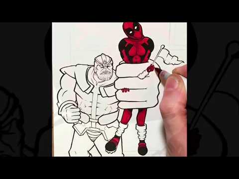 Speed Coloring Deadpool- Red