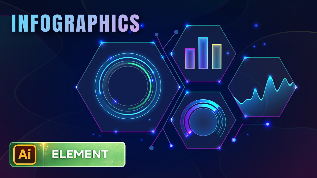 Modern Vector Infographic Elements in Adobe Illustrator *Speedpaint