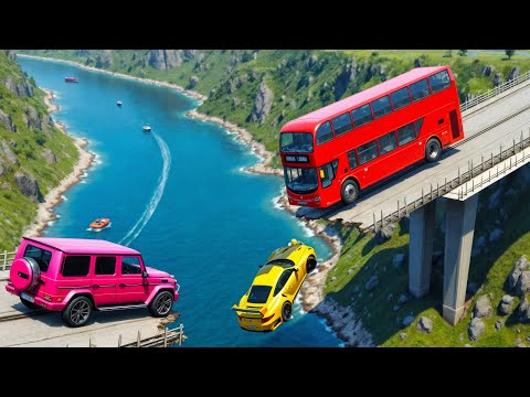 Cars vs Unforeseen BROKEN BRIDGE Challenge - BeamNG drive Fails & Crashes 2025!