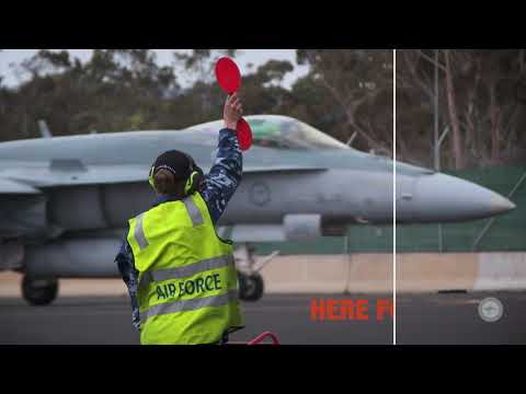 F/A-18A Hornets fly in formation over South Australia - Edinburgh Air Show 2019