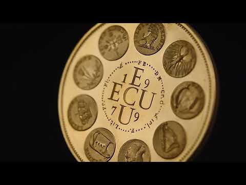 France, Medal, Ecu Europa, Europe debout, 1979, Rodier, MS(64), Gold