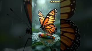A beautiful butterfly sheltering the tiny insects from rain. #butterfly #shorts #ai