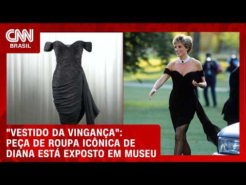 “Vestido da vingança” usado por Princesa Diana é exposto e leiloado após 30 anos | CNN BRASIL