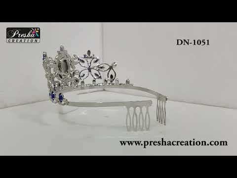 Green brass bridal crown tiaras, for peagent, size: 3