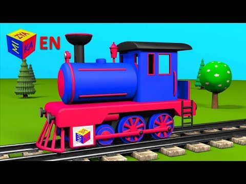 Trains for children: steam locomotive. Construction game educational cartoon for toddlers