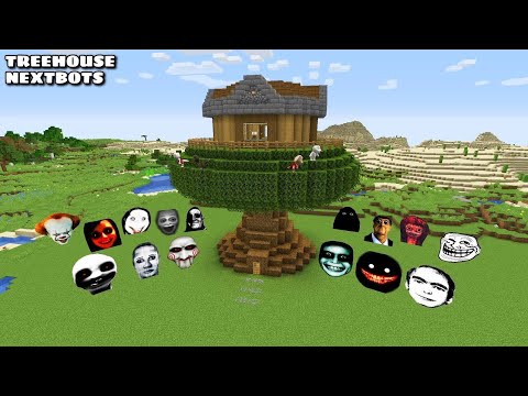 SURVIVAL TREE HOUSE WITH 100 NEXTBOTS in Minecraft - Gameplay - Coffin Meme