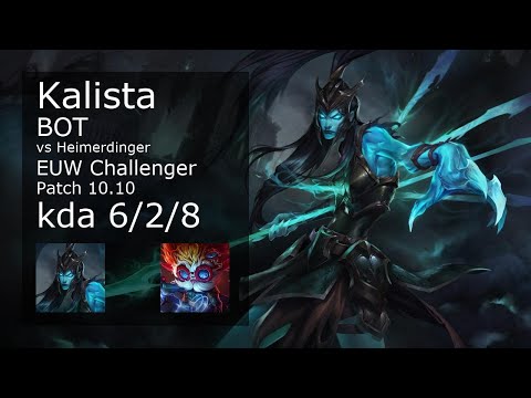 Kalista ADC & Sett vs Heimerdinger & Janna - EUW Challenger 6/2/8 Patch 10.10 Gameplay