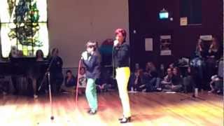 Us singing "Just give me a reason" by P!nk