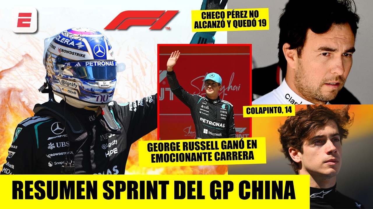 GEORGE RUSSELL IMPARABLE: ganó el SPRINT del GP CHINA. Colapinto quedó 14; Checo Pérez 19 | Fórmula1