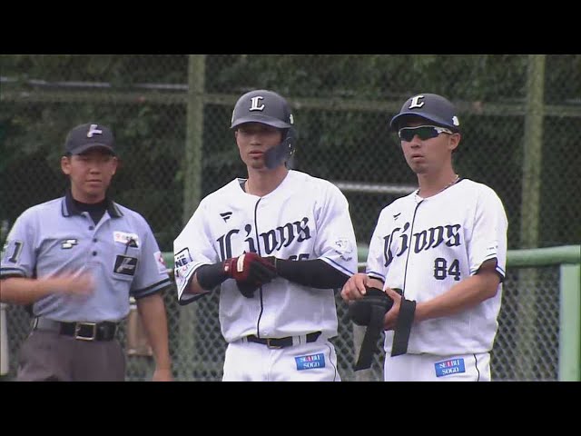 【ファーム】一軍へ弾みをつける一打!! ライオンズ・若林楽人 センターへのタイムリーヒット!! 2023年7月13日 埼玉西武ライオンズ 対 横浜DeNAベイスターズ