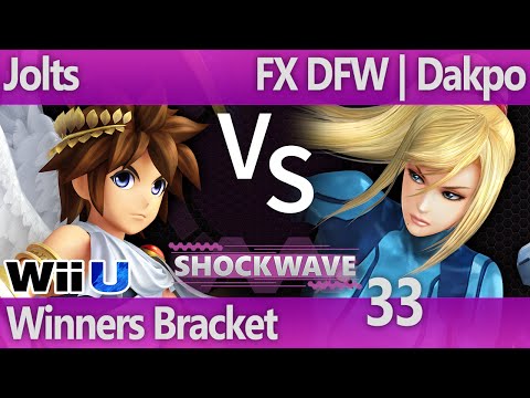 SW 33 Wii U - Jolts (Pit, Dark Pit) vs FX DFW | Dakpo (ZSS, Luigi) - Winners Bracket