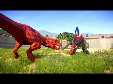 🌍 Jurassic World Evolution – T-Rex Color Pack vs Spinosaurus! 🦖🔥 Time Chomper na Batalha!