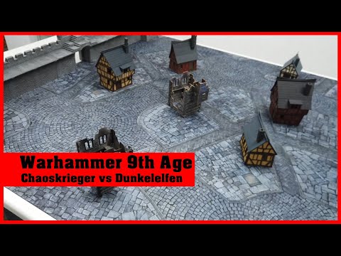 Battlereport: Warhammer 9th Age Chaoskrieger vs. Dunkelelfen