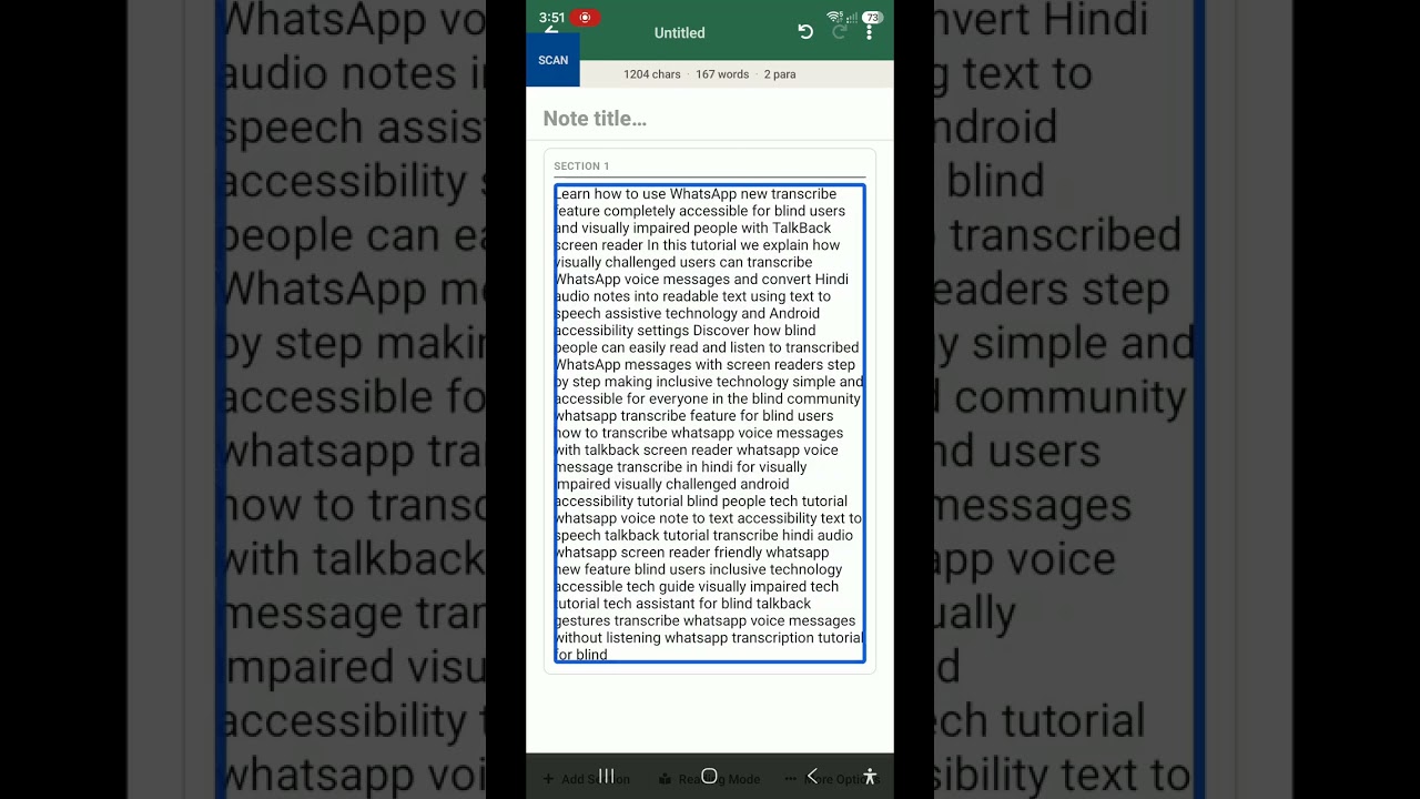 WhatsApp voice notes transcription update for blind Read Hindi voice messages  very accessible 🔥🔥🔥 