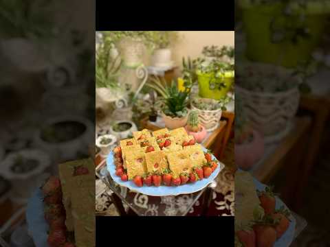 Strawberry 🍓and coconut cake #کیک توت فرنگی نارگیلی#کیک #recipe #cake