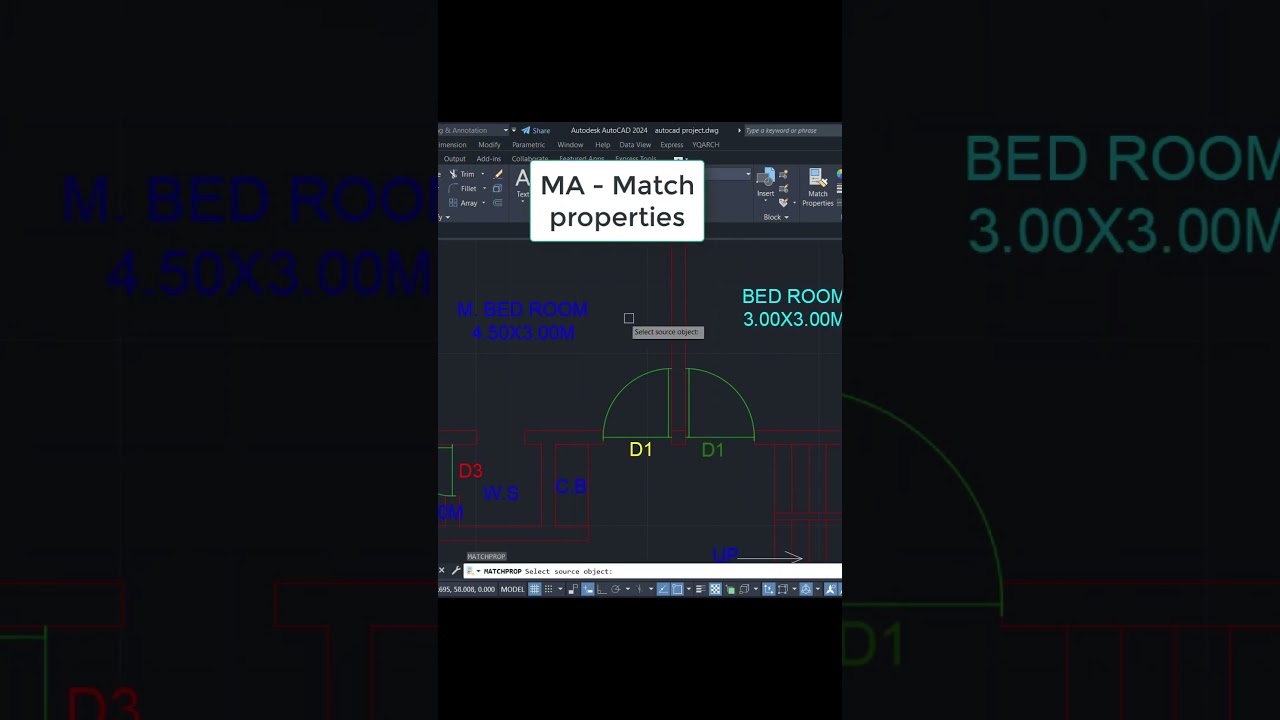 Use of Match Properties Command in AutoCAD | Easy Way to Copy Object Properties