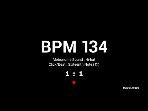 Metronome BPM 134 / Hi-hat / 16th (Half-opened)