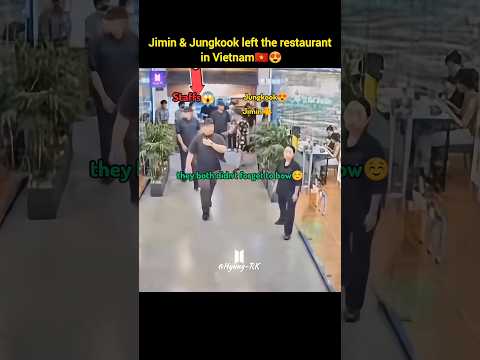 Jimin & Jungkook left the restaurant, look at the staffs lined up😱🔥 #jk #jimin #shorts #bts