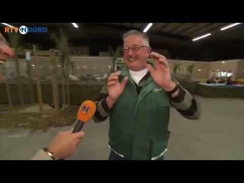 Chicken farmer laughs like a chicken