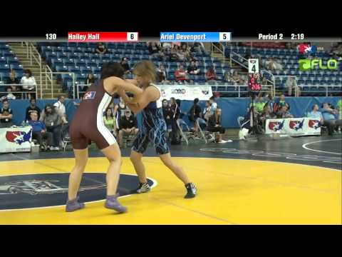 Junior WM 130 - Hailey Hall (Washington) vs. Ariel Devenport (Oregon)