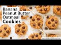 Healthy Peanut Butter Banana Oatmeal Chocolate Chip Cookies