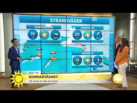Så ser badvädret ut i dag: ”Folk har flockats här” - Nyhetsmorgon (TV4)
