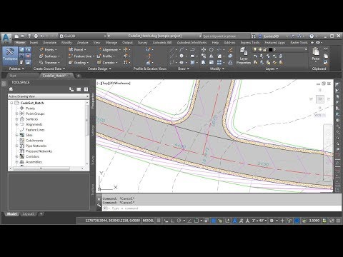 Hatching Civil 3D Corridor Models using a Code Set Style